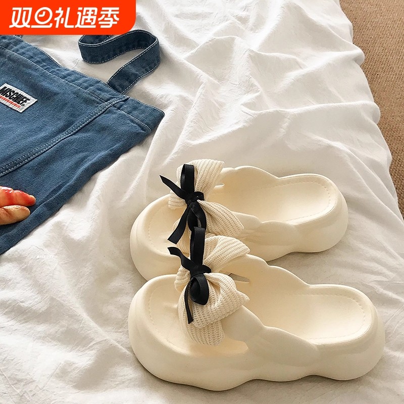 甜美仙女风厚底增高沙滩人字拖女2025夏季新款百搭配裙子防滑凉拖