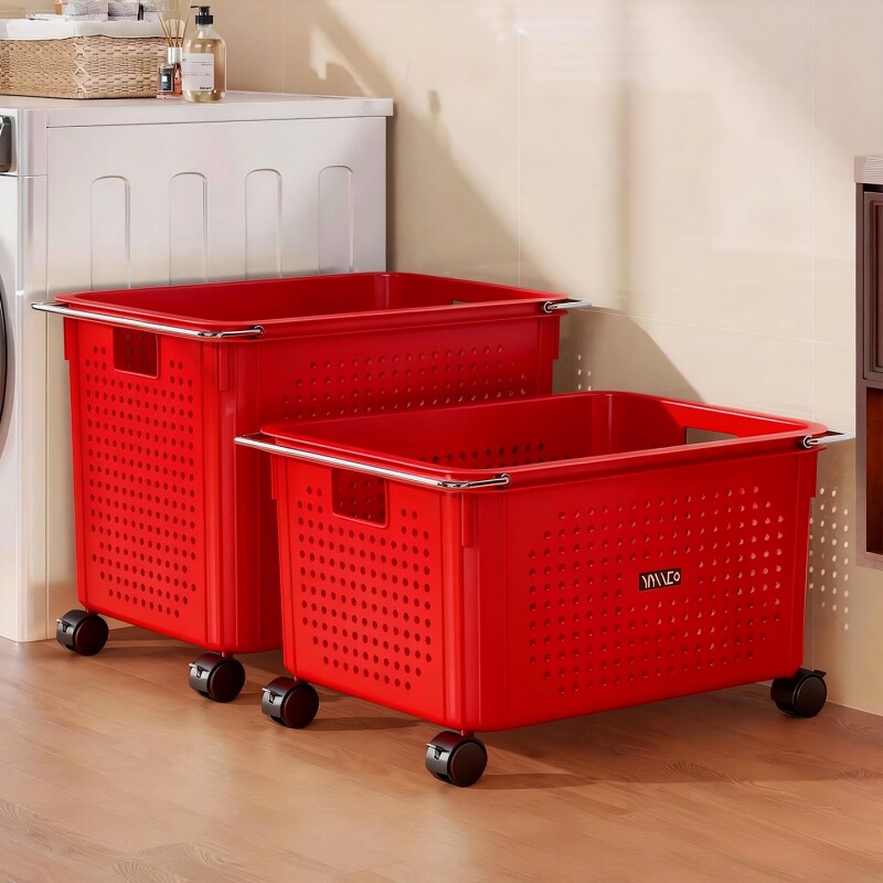 2026年新款脏衣篓脏衣服收纳筐大容量带轮浴室柜下篮卫生间洗衣篮