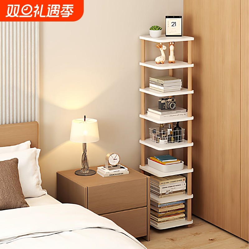书架收纳转角小书柜角落置物架窄款夹缝墙角展示架落地靠墙窄柜