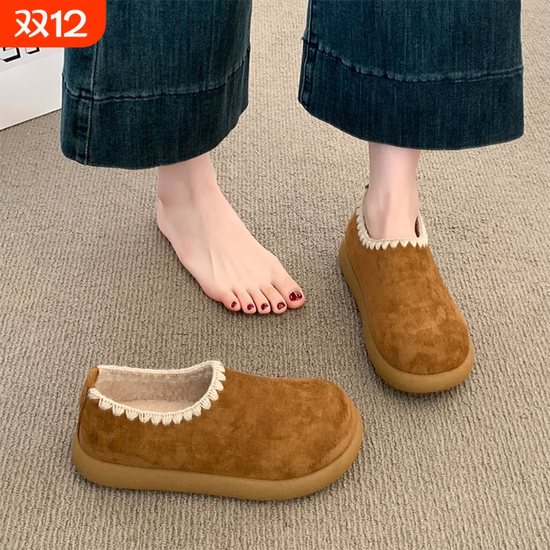 全包小土豆勃肯鞋女2025冬季新款爆款一脚蹬雪地靴豆豆鞋加绒棉鞋