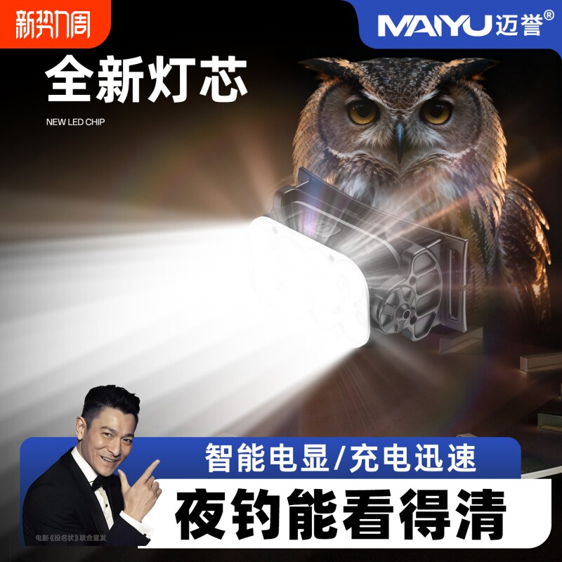 头灯2026新款强光超亮超长续航头戴式户外登山便携应急远射照明灯