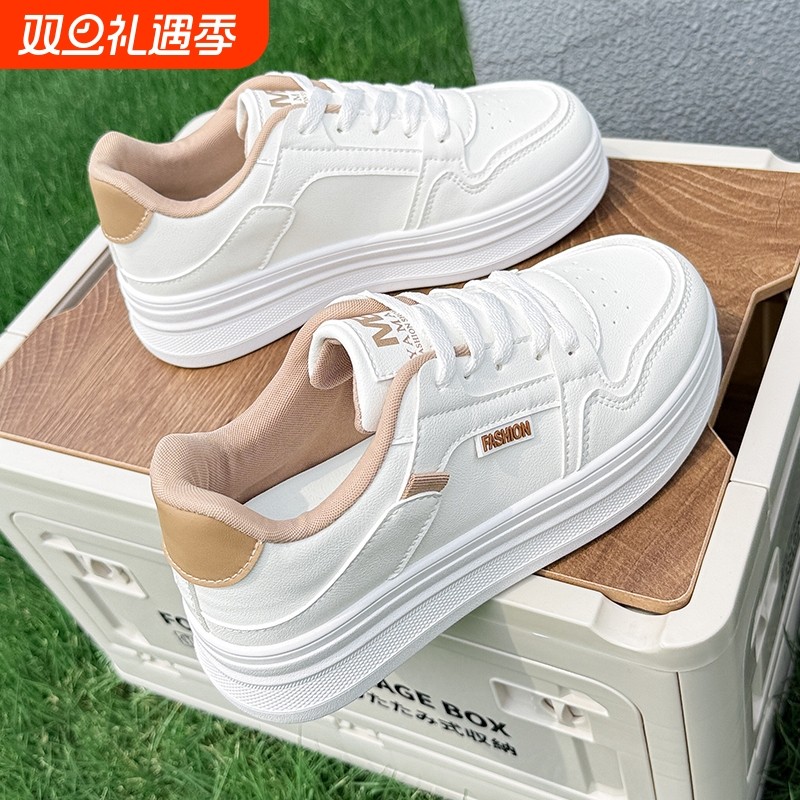 小白鞋子女2025新款爆款春夏季时尚软底老爹鞋百搭休闲厚底运动鞋