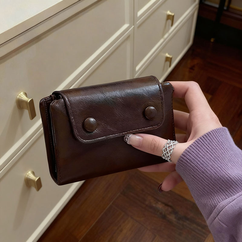 复古小眼睛钱包原创设计卡包一体证件包卡夹零钱包女款证件收纳包