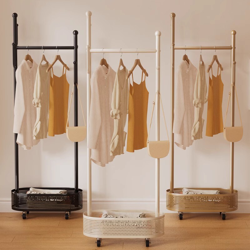 衣架落地卧室家用挂衣架可移动晾衣架室内衣服架子床边简易衣帽架