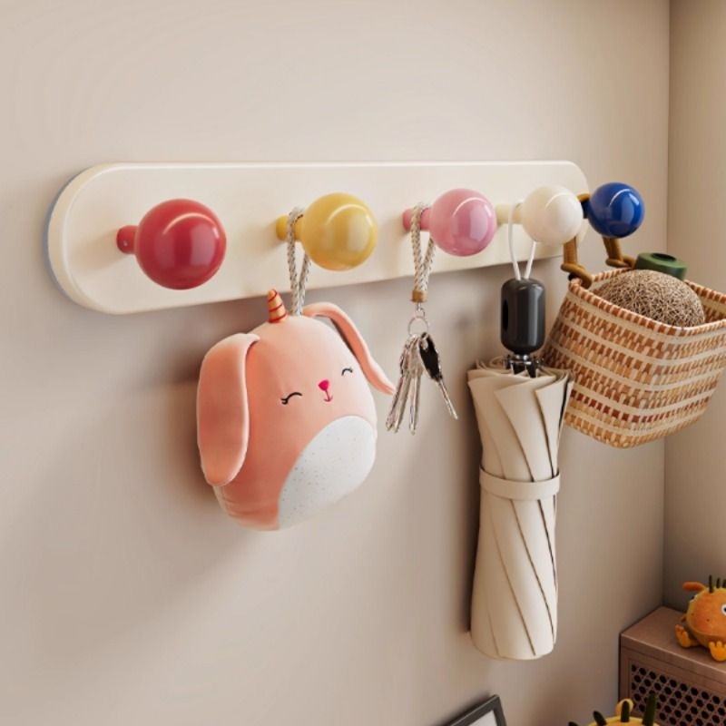 免打孔多巴胺门后挂钩创意卡通吸盘挂衣钩玄关儿童房挂衣架粘钩
