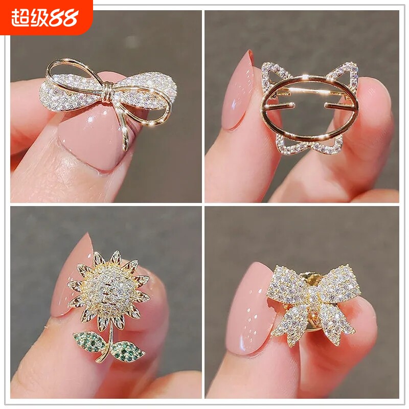 精致胸针蝴蝶结防走光神器时尚高档别针固定衣服西装领口隐形扣针图片