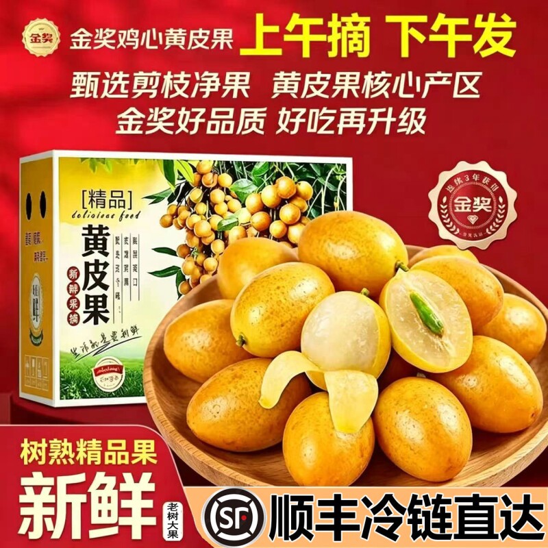 顺丰冷链广东黄皮果鸡心现摘新鲜黄皮水果现摘现发当季大果
