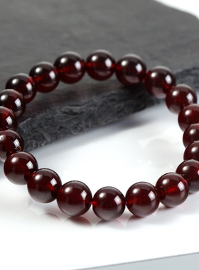 仿石榴石手串琉璃女DIY琉璃官方旗舰店酒红石榴石水晶珠子