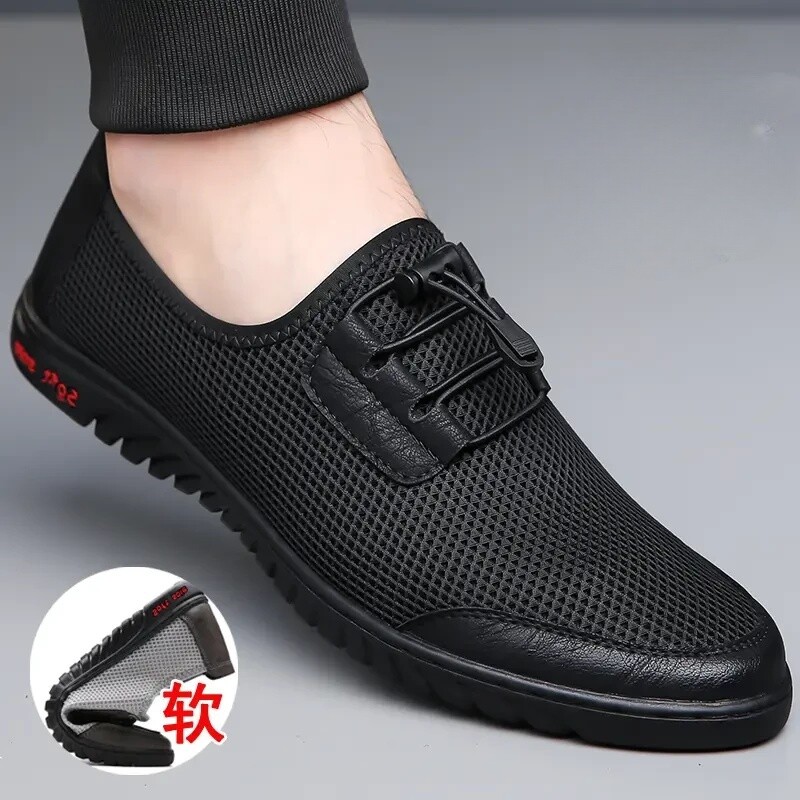 2026凉鞋男鞋夏季休闲新款男士一脚蹬透气网面鞋轻便防臭运动鞋