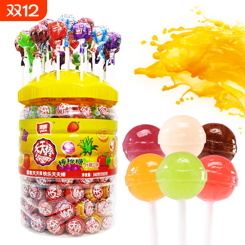 雅客天天棒棒棒糖840g集锦装