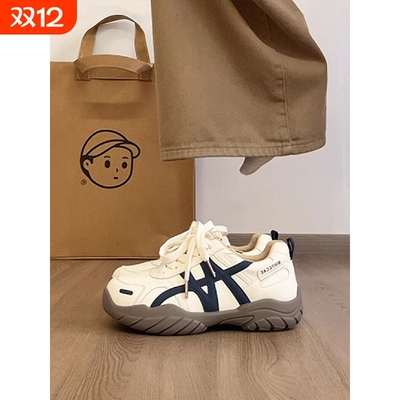 厚底阿甘德训鞋女款2025秋季新款百搭休闲运动鞋软底老爹鞋子支撑