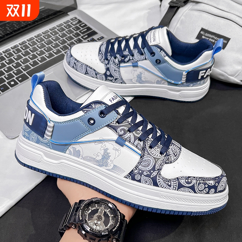 八哥男款2025新款秋季韩版2025男士透气运动休闲鞋时尚百搭男板鞋