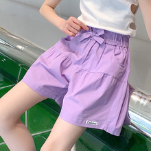 女童休闲短裤夏季薄款2025新款儿童中大童夏装花苞腰热裤女孩阔腿