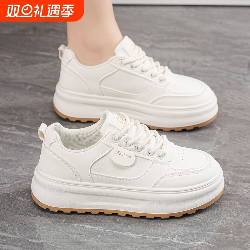 踩屎感厚底小白鞋女款网鞋2025秋季爆款学生透气休闲运动ins板