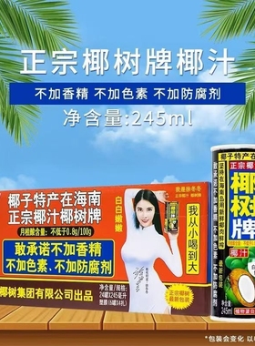 正宗椰树牌海南椰树椰汁245ml罐装蛋白饮料椰子汁整箱生榨鲜榨