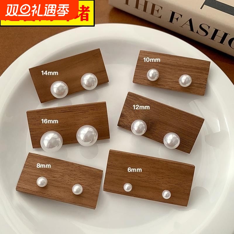 925纯银针防过敏珍珠耳钉新款999纯银珍珠耳环ins轻奢复古耳钉