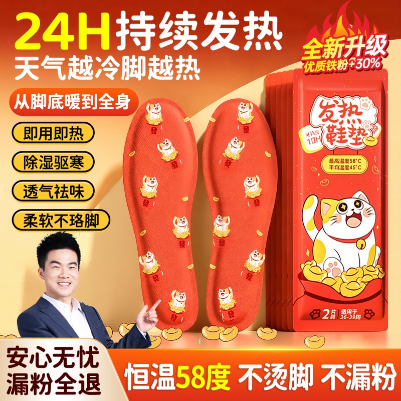 发热鞋垫冬天自发热保暖女男新款一次性加热可行走东北官方旗舰店