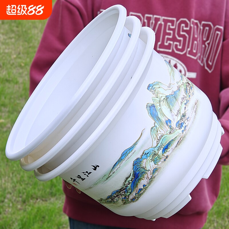 环保树脂简约国风控根透气耐用盆图片