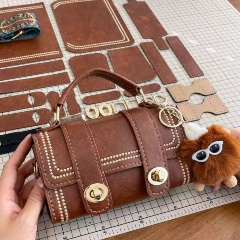 复古风枕头包diy手工编织包包自制材料包高级质感单肩斜挎包解闷