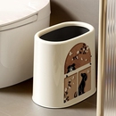 复古居家日用垃圾桶家用大容量新款 中古风高颜值卫生间窄缝纸篓