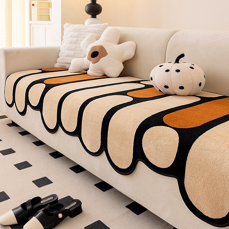 四季异形沙发垫加厚防滑2025新款秋冬坐垫子通用不规则高级感盖布