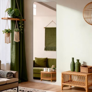 亚克力软镜子贴墙自粘全身镜穿衣镜隐藏衣柜镜家用浴室寝室试衣镜