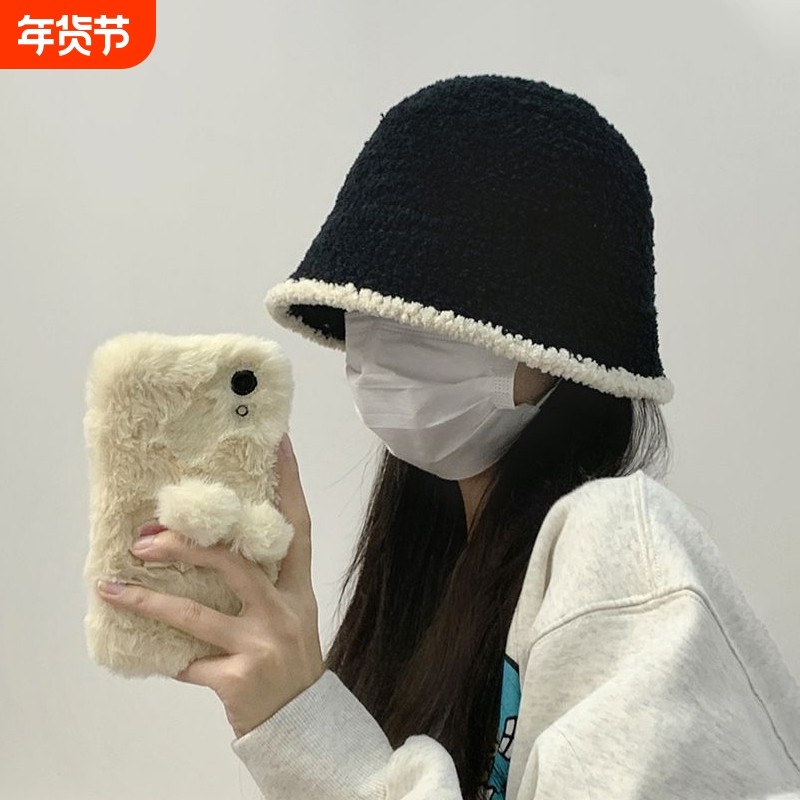 黑色女ins网红针织盆帽秋冬日季系百搭显脸小遮脸渔夫帽子薄款,服饰配件/皮带/帽子/围巾,帽子,淘宝优惠券,粉丝福利购,淘宝优惠卷