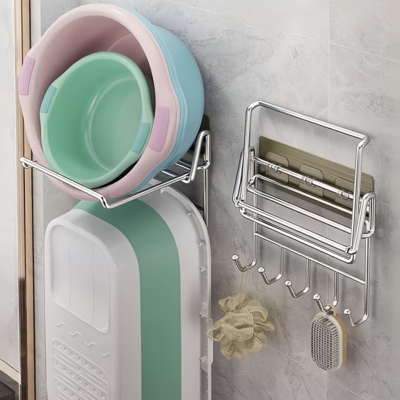 脸盆收纳架浴室柜下脸盆架卫生间洗漱台底部盆子伸缩挂架置物架子