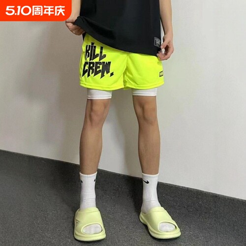速干练腿跑步短裤男运动美式网眼篮球裤透气三分训练不过膝健身裤
