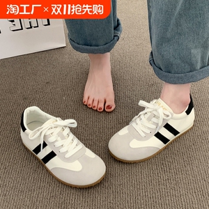 阿甘鞋德训鞋女鞋子2024新款春秋百搭爆款学生小白鞋休闲运动板鞋