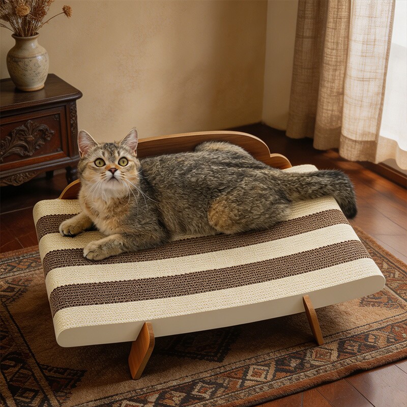 【2.0升级款】中古风猫抓板躺椅图片