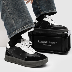 内增高厚底德训鞋男2026新款运动透气休闲阿甘鞋春夏季黑色舒适