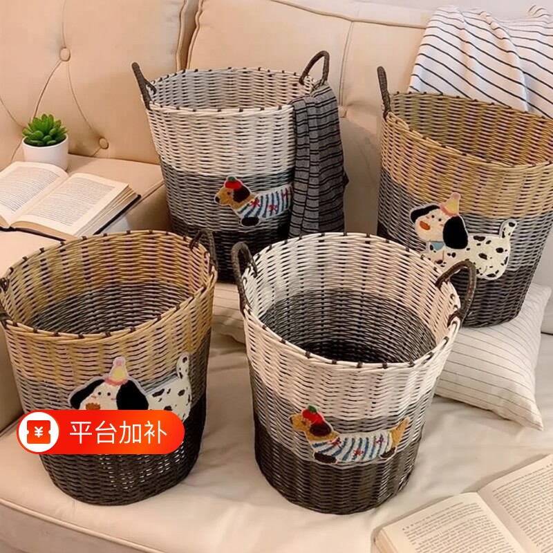 大容量藤编脏衣篓收纳筐脏衣服家用高颜值浴室R卫生间衣物编织