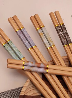 楠竹筷子家用新款高档耐高温不发霉防霉一人一筷夹防滑竹筷合金