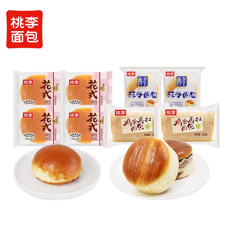桃李面包早餐整箱速食手撕零食小吃香松鸡蛋酵母花式巧克力夹心图片