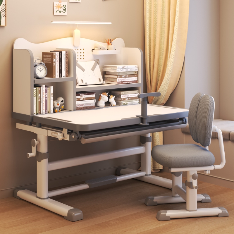 书桌儿童学习桌小学生家用写字专用课桌椅套装可升降桌子机构抽屉