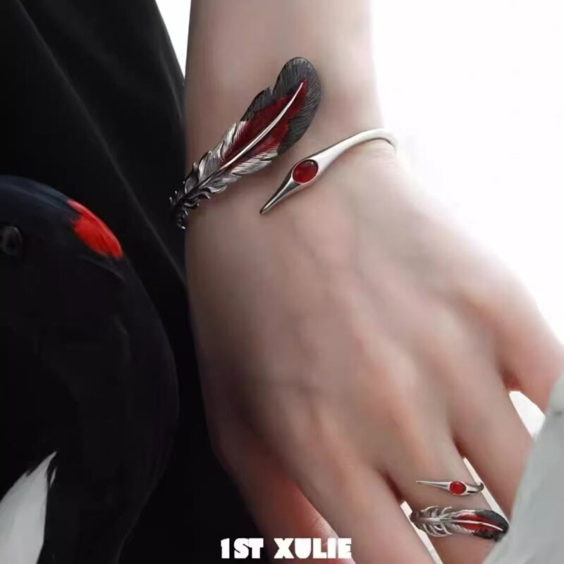 灵鹤浮生手镯小众设计高级暗黑风新中式复古精致2025新款手饰手链