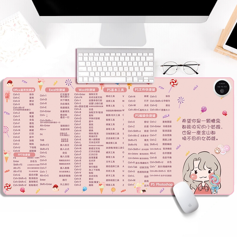 鼠标垫加热保暖快捷键超大取暖垫办公室暖手垫电脑暖桌垫神器发热
