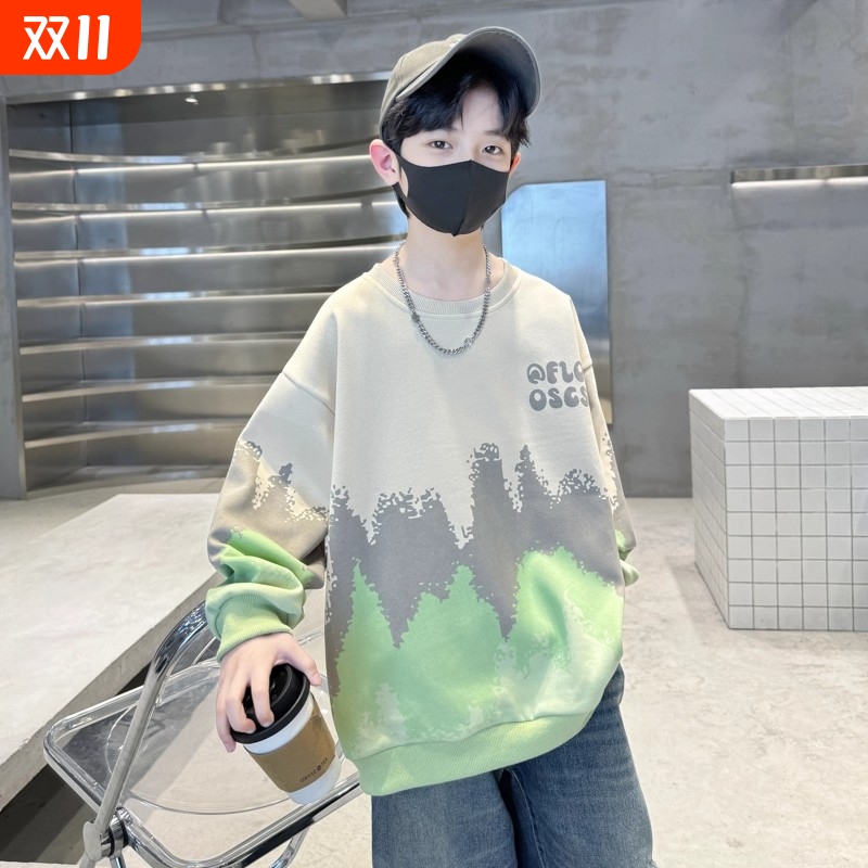 儿童装男童秋装卫衣2025新款秋季炸街帅气中大童男孩春秋款上衣潮