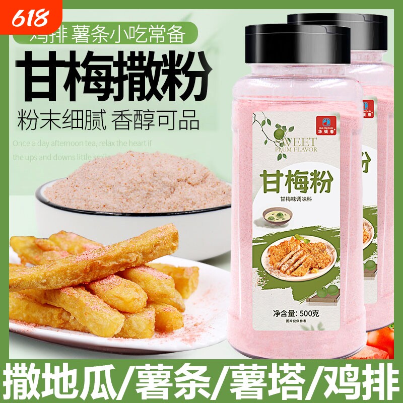 华银春甘梅梅子粉鸡排烧烤沙拉地瓜薯条专用撒粉商用家用瓶装500g