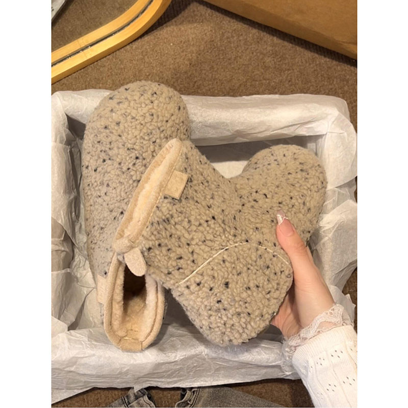 洋气勃肯小短靴女2025冬季新款皮毛一体雪地靴加绒保暖毛毛棉鞋子