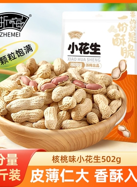 浙梅小花生核桃味502g带壳零食小吃休闲食品炒货特产下酒菜年货节
