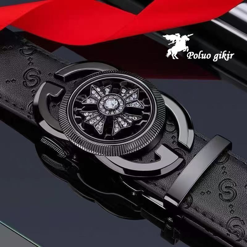 高档皮带男士可旋转自动扣潮流百搭年轻人百搭新款耐用裤腰带男