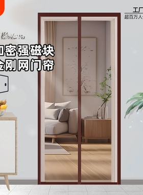 防蚊门帘隔断帘纱门卧室房间家用店铺商用磁吸纱窗夏2024新款强力