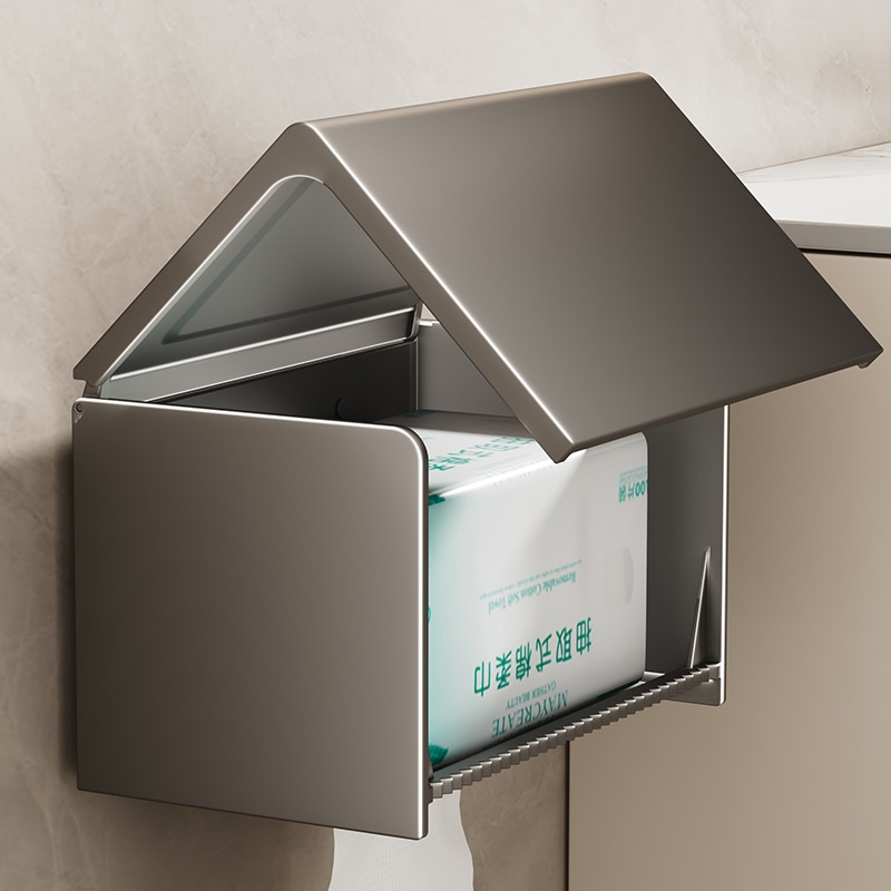 免打孔卫生纸收纳置物架厕所纸巾盒卫生间放卷纸抽纸洗手间壁挂式