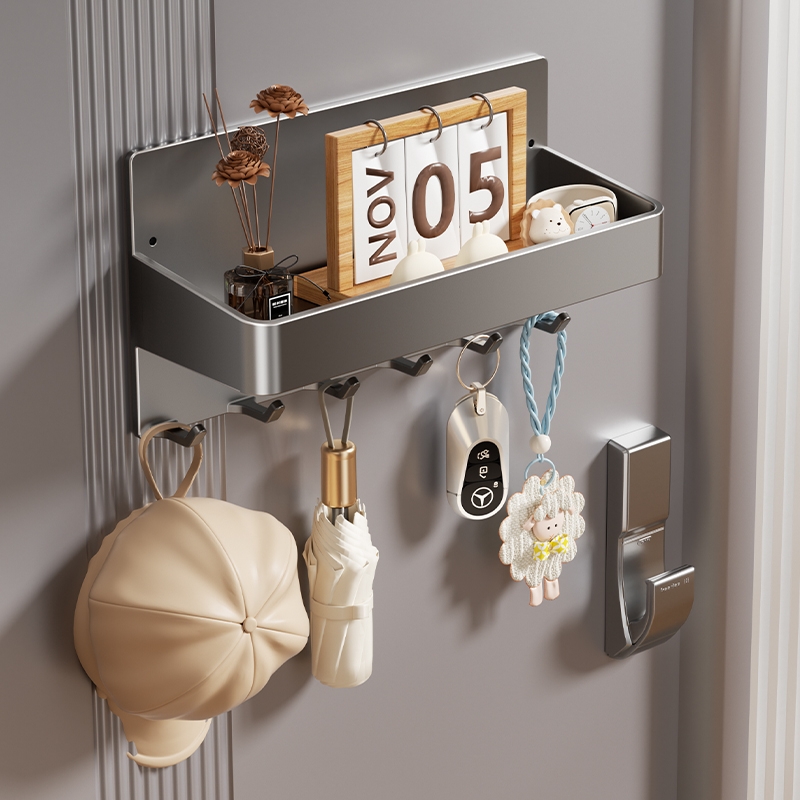 磁吸置物架壁挂入户门后玄关置物收纳钥匙挂钩拖鞋雨伞架磁铁冰箱