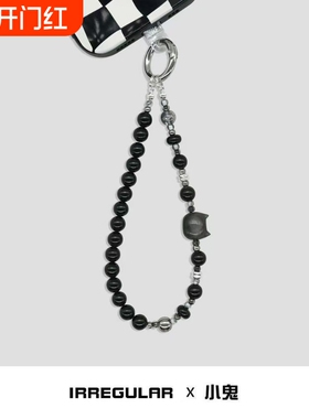 暗黑系手机链挂链黑色猫咪手机挂绳挂手腕高级挂件ccd相机配饰发