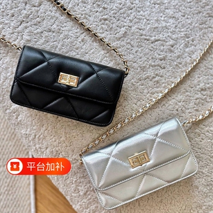 小香风小方包女高级感手机包迷你小包真皮单肩斜挎菱格链条包轻便