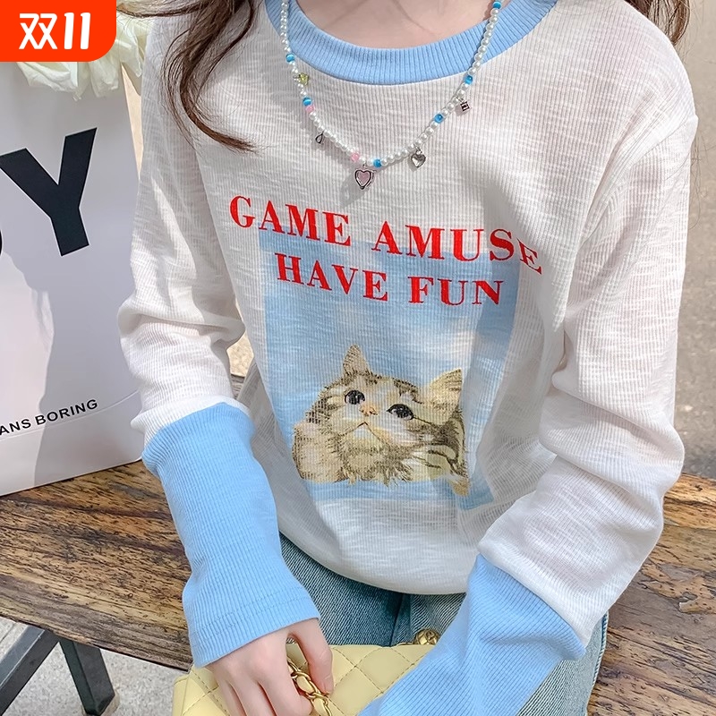 女童t恤春秋款2025新款洋气儿童秋装长袖打底衫小女孩秋季上衣潮