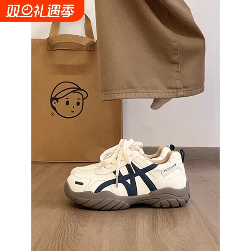 厚底阿甘德训鞋女款2025秋季新款百搭休闲运动鞋软底老爹鞋子支撑